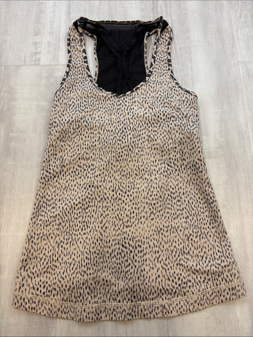 Animal Print Sleeveless Tank Top - Beige/Black